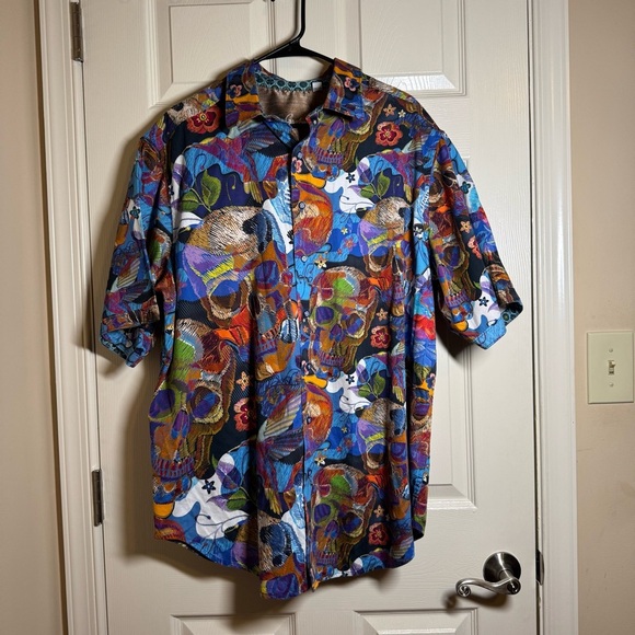 Robert Graham Other - Robert Graham Cantle Skull Short Sleeve Sport Shirt Size 1XLT